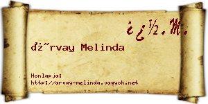 Árvay Melinda névjegykártya