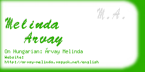 melinda arvay business card